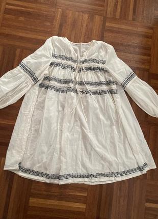 Нова бавовняна романтична вишиванка сорочка сукня вишита m&s collection m uk 🇬🇧