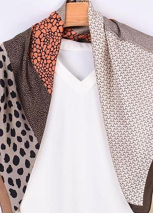 Шарф. платок женский платок 70*68 см. платок из искусственного шелка.