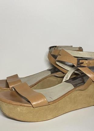 Кожаные женские босоножки на платформе michael kors
