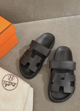 Шльопанці hermes шкіра