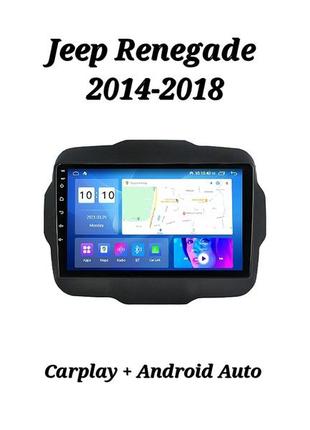 Магнітола android jeep renegade 2014-2018, 2/32, 4 ядра, carplay + рамка!