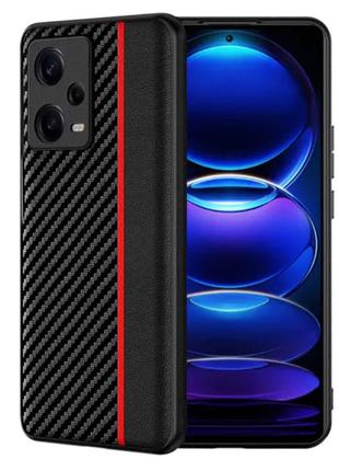 Чехол накладка primolux cfc для xiaomi redmi note 12 pro plus 5g - black&red