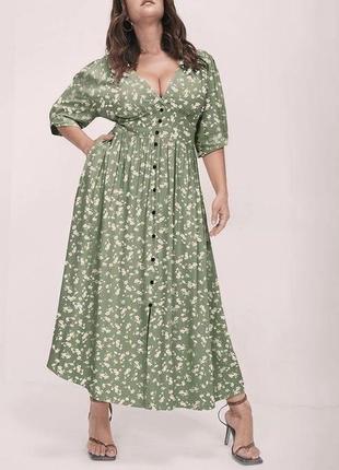 ❤ нова легка трендова сукня максі хакі 100% модал size+