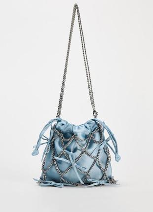 Небольшая сумка мешок атласная zara new3 фото