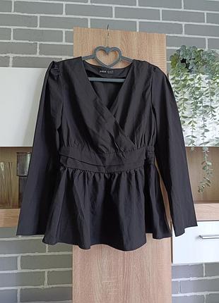 Shein блуза с длинным рукавом, на запах, рубашка-кимоно