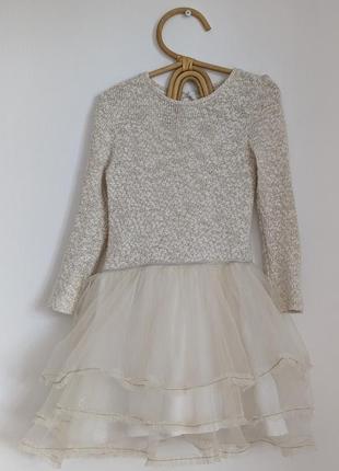 👗💖 витончена нарядна сукня з фатиновою пишною юбкою для дівчинки 5-6 років