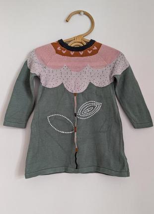 👗💖 фирменное трикотажное платье m&amp;s для девочки 1-2 года - идеальное состояние, максимальный комфорт