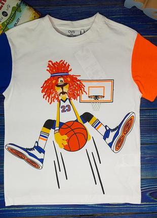 Стильная яркая футболка для мальчика на 7-8 лет ovs
