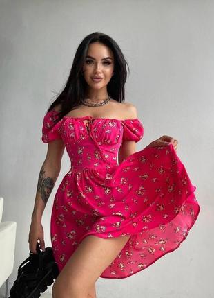 Мини платье в цветы 2