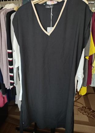 Новое короткое мини платье туника с поясом без пояса черная mishumo