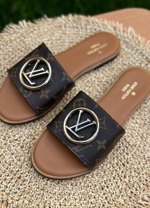 Шльопанці в стилі louis vuitton, шльопки в стилі луї вітон, тапки в стиле луи виттон