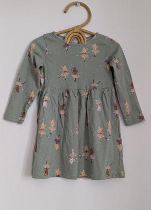Хлопковое платье платье для девочки 2-4 года h&m