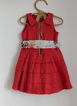 Роскошное красное детское платье от pili carrera! для девочки 4-5 лет