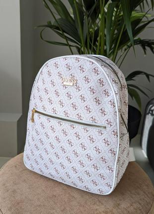 Стильный вместительный базовый женский рюкзак guess большой женский рюкзак принтованный белый рюкзак