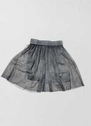 Италия короткая фатиновая серая юбка  с подкладкой с принтом тай-дай