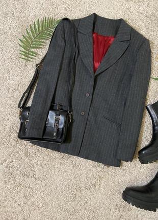 Базовый удлиненный костюмный шерстяной пиджак #237max7 фото