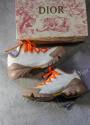 Кросівки в стилі dior d-connect white/orange