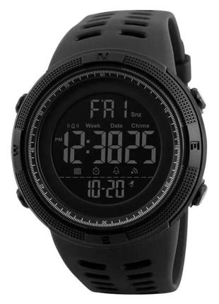 Годинник наручний чоловічий skmei 1251bk all black, фірмовий спортивний годинник. колір: чорний