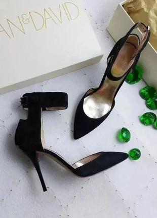 Joan&david оригинал вишукані чорні замшеві туфлі д'орсей на шпильці