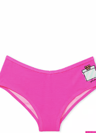 Хлопковые розовые трусики victoria's secret pink, размер s