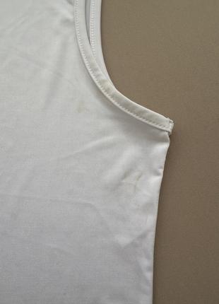 Боди стринг белое эластичное