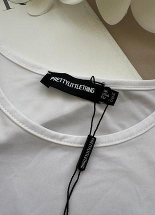 Боди стринг белое эластичное