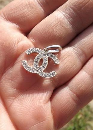 Підвіска срібло 925 кулон срібний в стилі шанель 30231