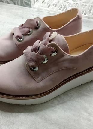 Туфлі, лофери замшеві, жіночі, рожеві zara