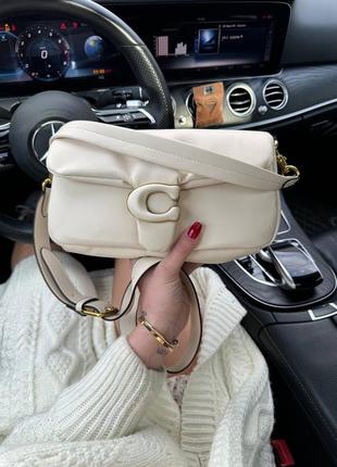Бежева сумка біла сумка світла сумка коач coach