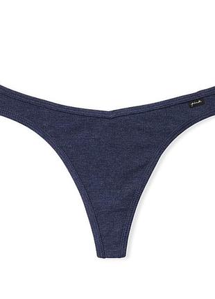 Трусики труси бікіні стрінги однотонні з малюнком у рубчик vs victoria’s secret pink оригінал