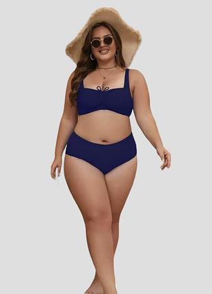 Комфортні жіночі купальники великі розміри, з м'якою чашкою та високими плавками