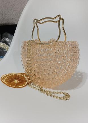Сумочка из бусин "шампань"