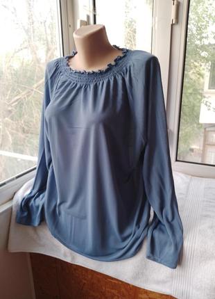 Брендова віскозна шифонова блуза блузка великого розміру батал6 фото
