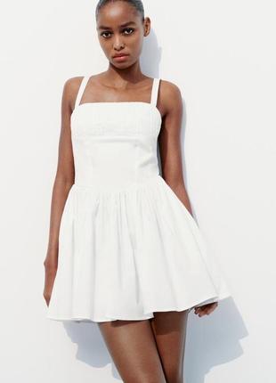 Сукня біла коротка плаття платье zara s 36 xs 34 м 38 чорне біле