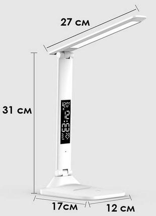Настольная led лампа 7789 складная сенсорная сенсорная с термометром и дисплеем7 фото