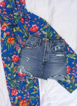 Джинсовая юбка мини agolde