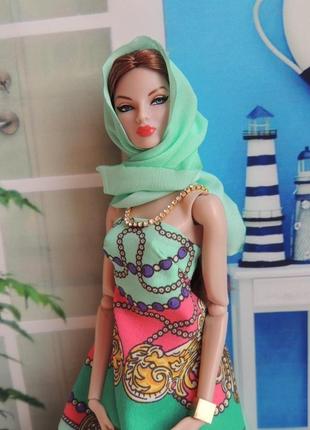 Платье и косынка для кукол fashion royalty, barbie1 фото