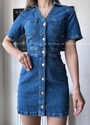 Джинсовое платье платья платье zara xs 34 s 36 синее голубое голубое голубое голубое