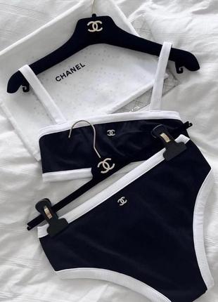 Купальник в стиле chanel черно-белый