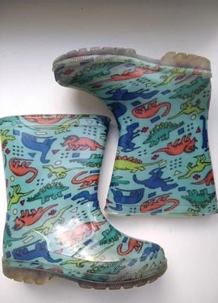 Чоботи резинові 26 размер 16,5 см устілка динозаври