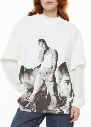 Вiльна футболка оверсайз з органiчної бавовни h&m
