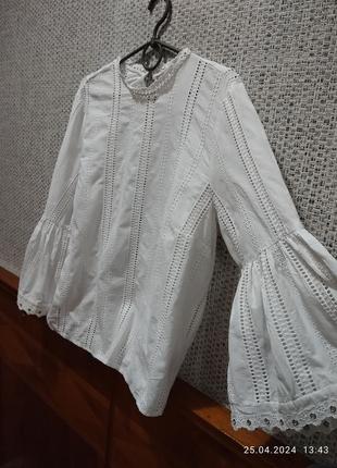 Біла шикарна блуза кофтинка