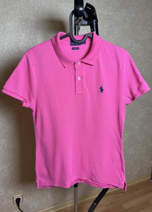 Футболка поло женская розовая polo ralph lauren р.s