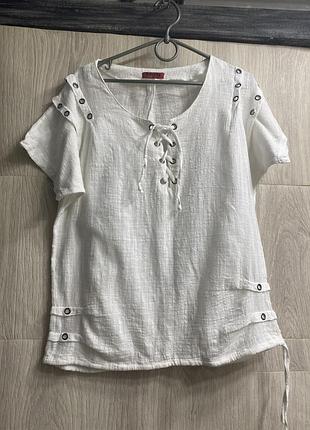 Оригинальная женская блуза из марлёвки berrty ( турция) м