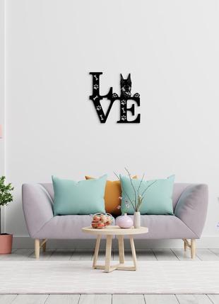 Панно love&paws доберман 20x20 см - картины и лофт декор из дерева на стену.7 фото