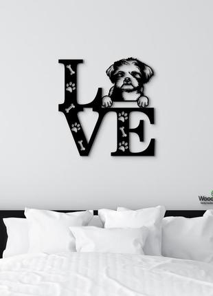 Панно love&paws лхаса-апсо 20x20 см - картины и лофт декор из дерева на стену.6 фото