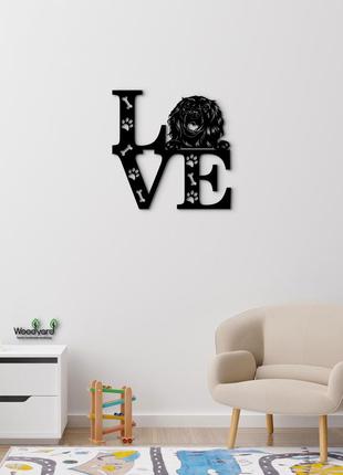 Панно love&paws такса длинношерстная 20x20 см - картины и лофт декор из дерева на стену.7 фото