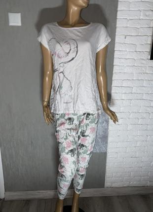 Трикотажна піжама у принт слони avon, xl-xxl