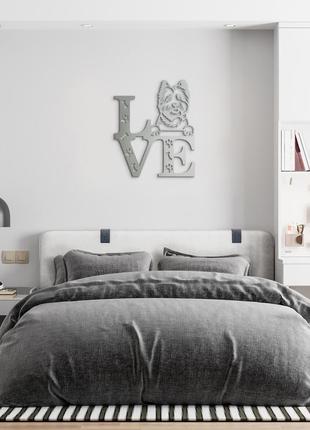 Панно love&paws керн терьер 20x23 см - картины и лофт декор из дерева на стену.10 фото