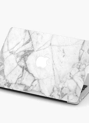 Чехол пластиковый для apple macbook pro / air белый мрамор (white marble) макбук про case hard cover матово-білий